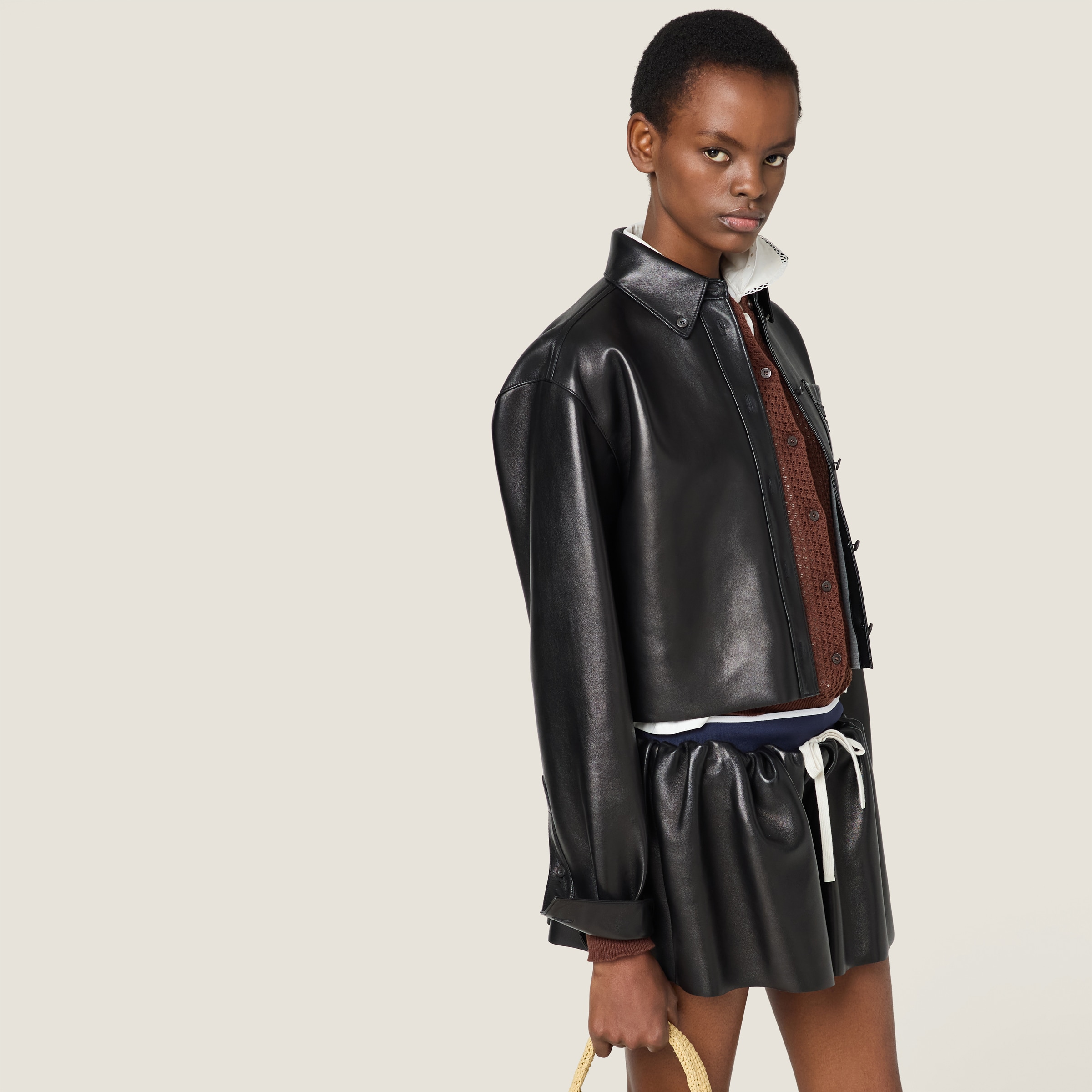 プランジェ ナッパレザー ミニスカート