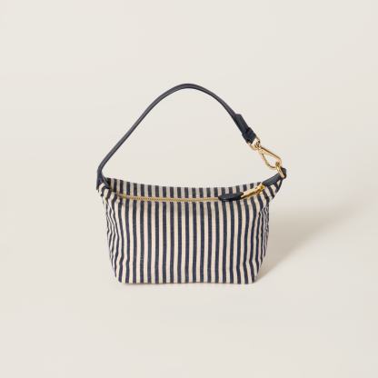 ロゴ付 ジャカードファブリック ポーチ