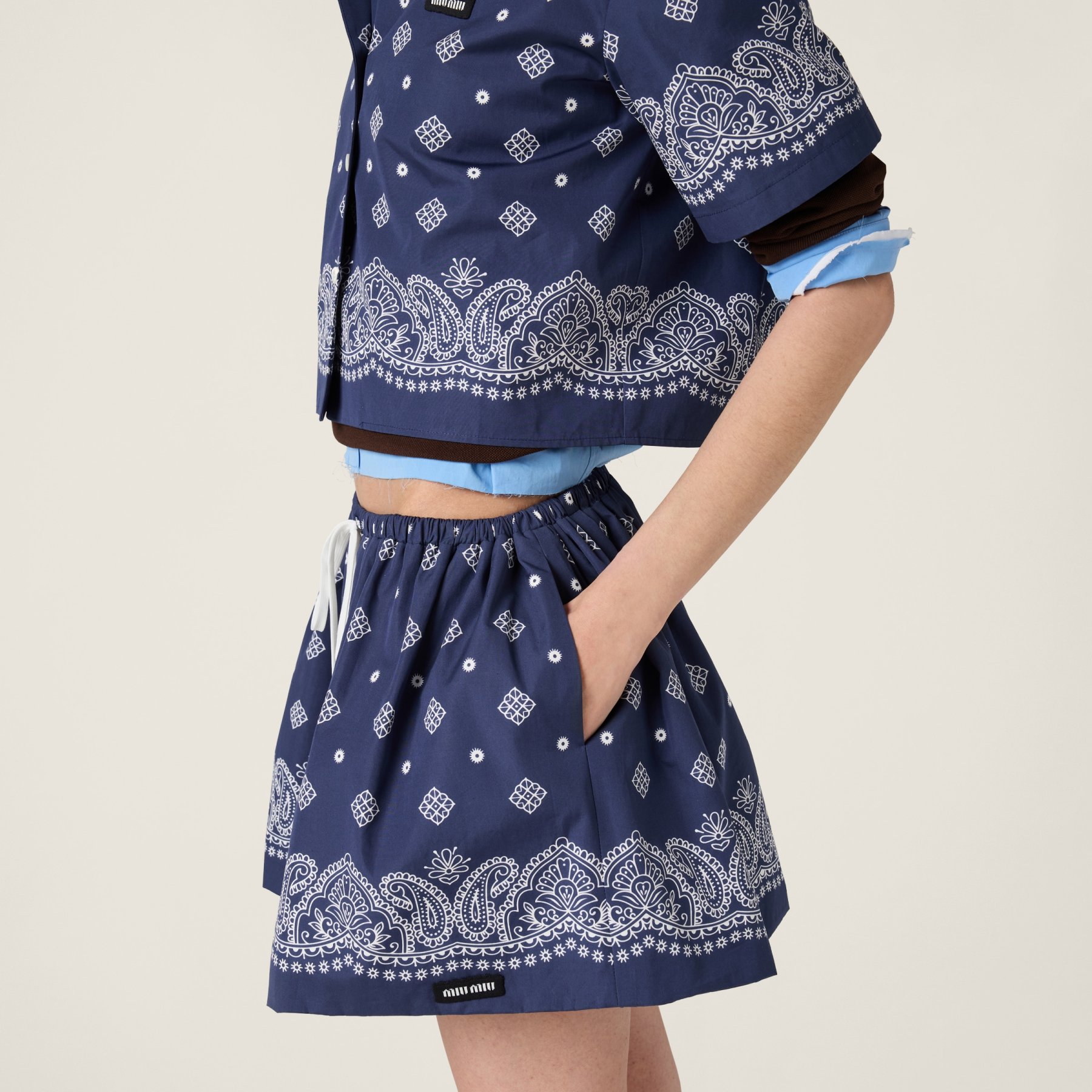 バンダナプリント ポプリン ミニスカート