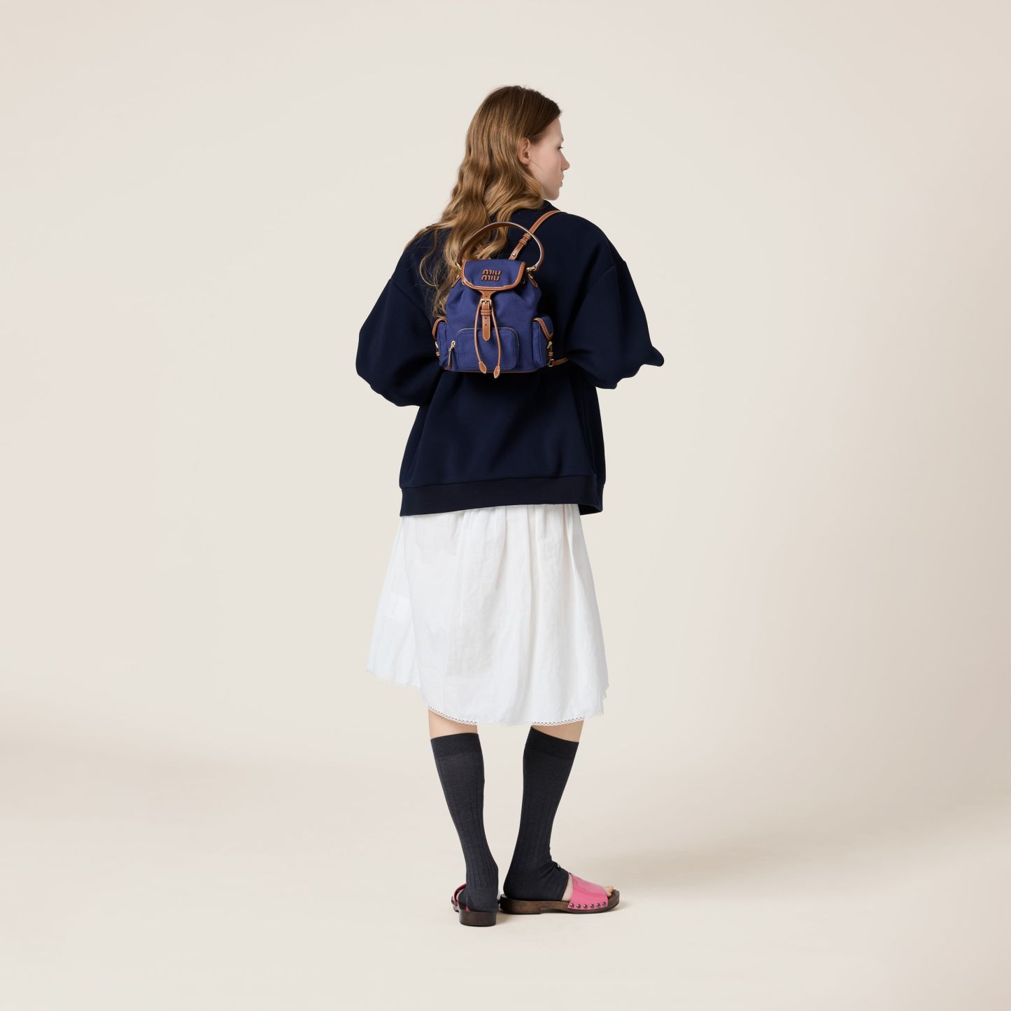 キャンバスxレザー バックパック  サイズ：22cm×18cm×11.5cm