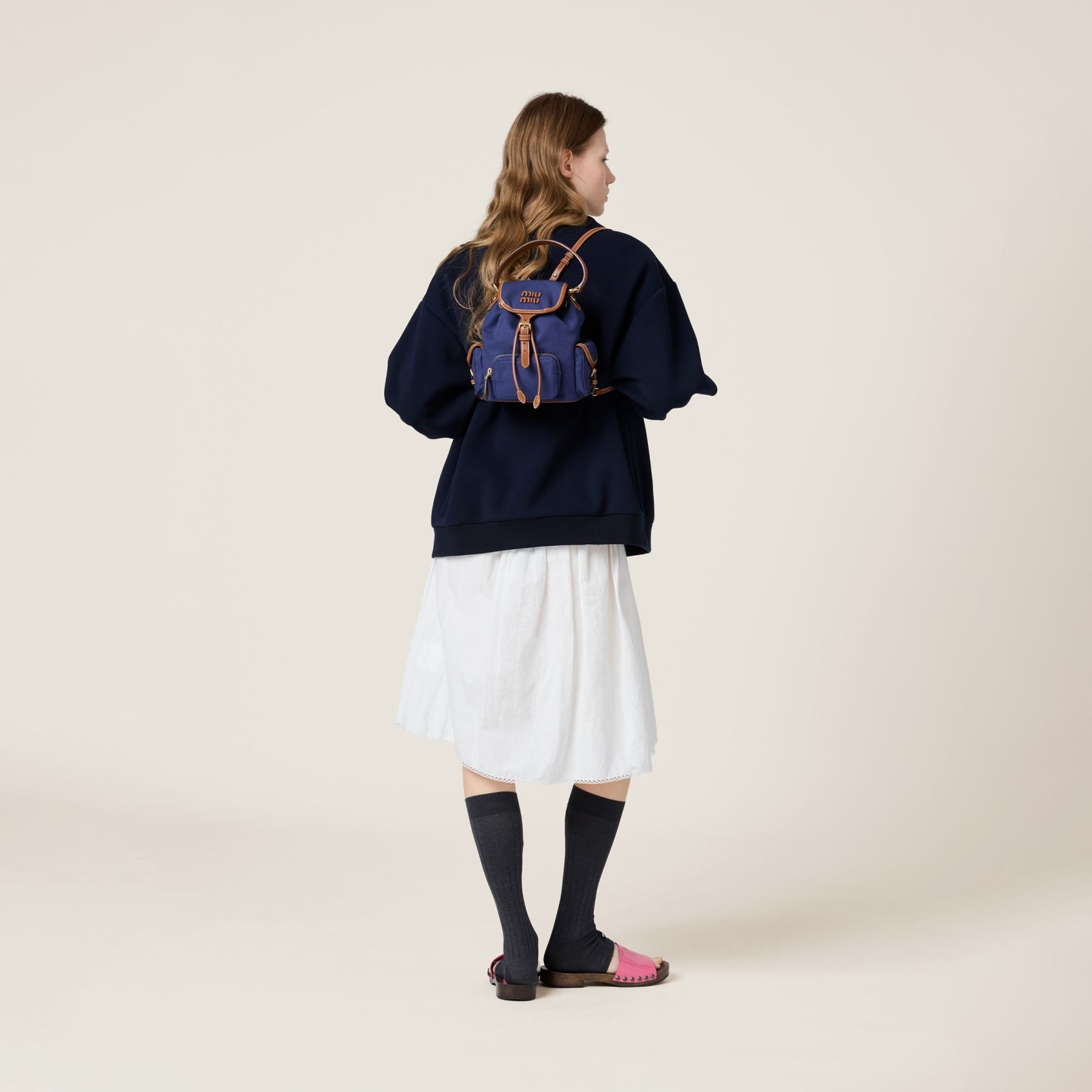 キャンバスxレザー バックパック  サイズ：22cm×18cm×11.5cm