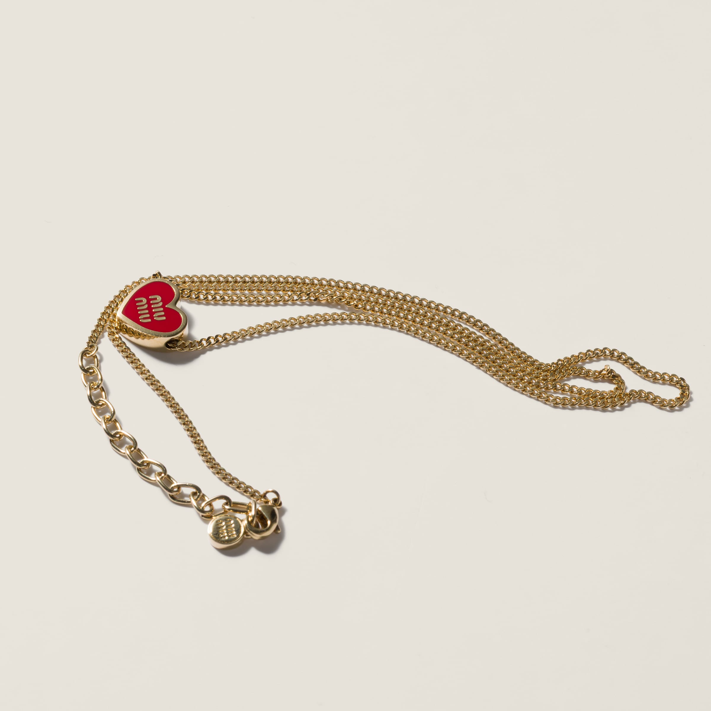 ミュウミュウ MIUMIU メタル ネックレス カラー：ゴールド／レッド