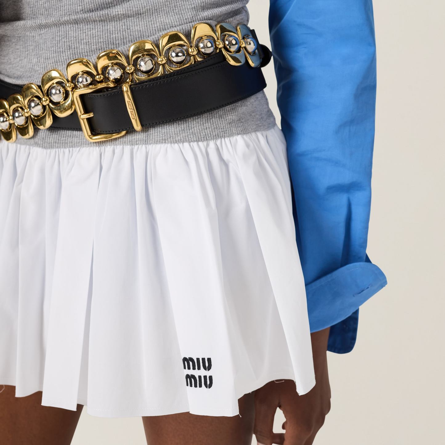 ポプリンとジャージー ミニスカート