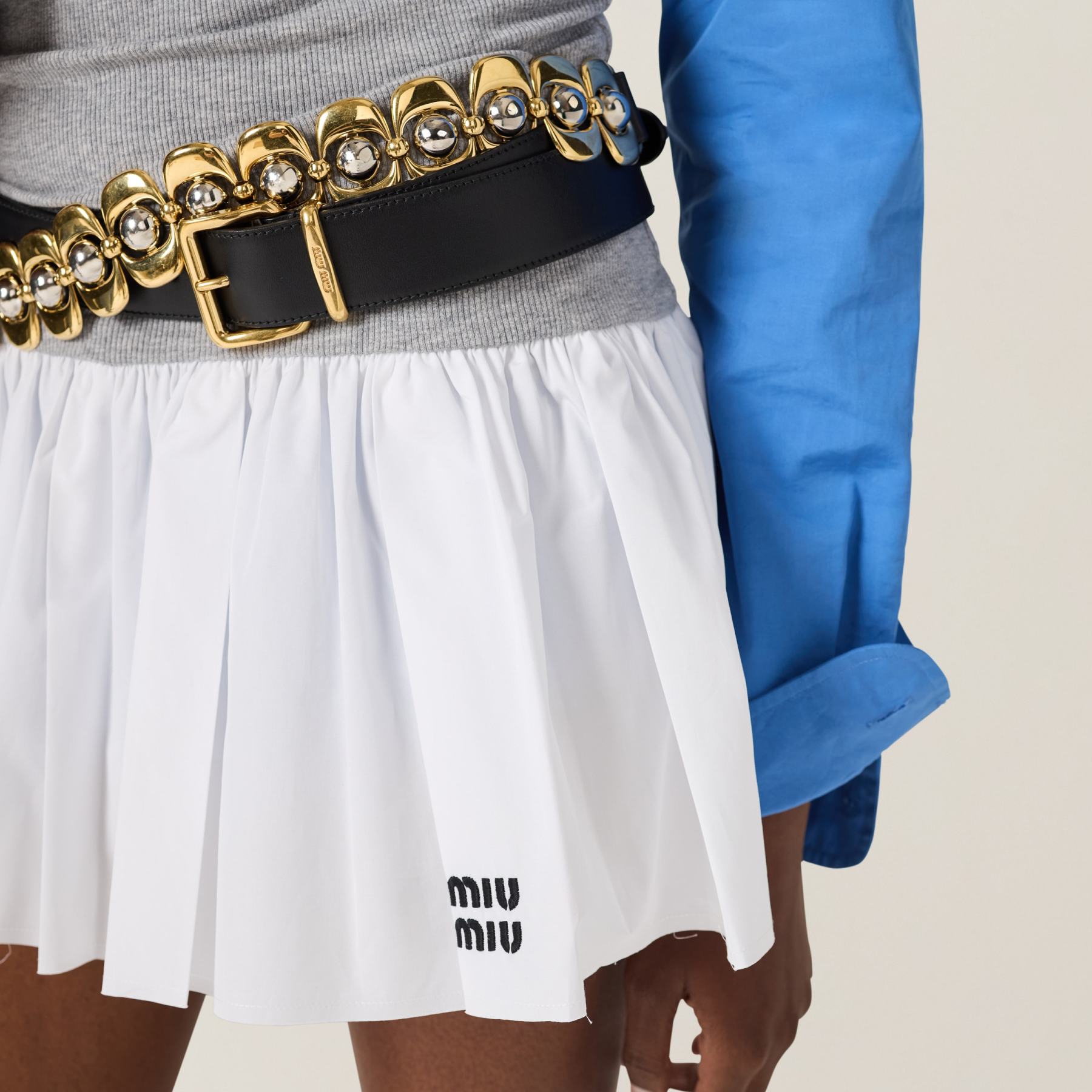 ポプリンとジャージー ミニスカート