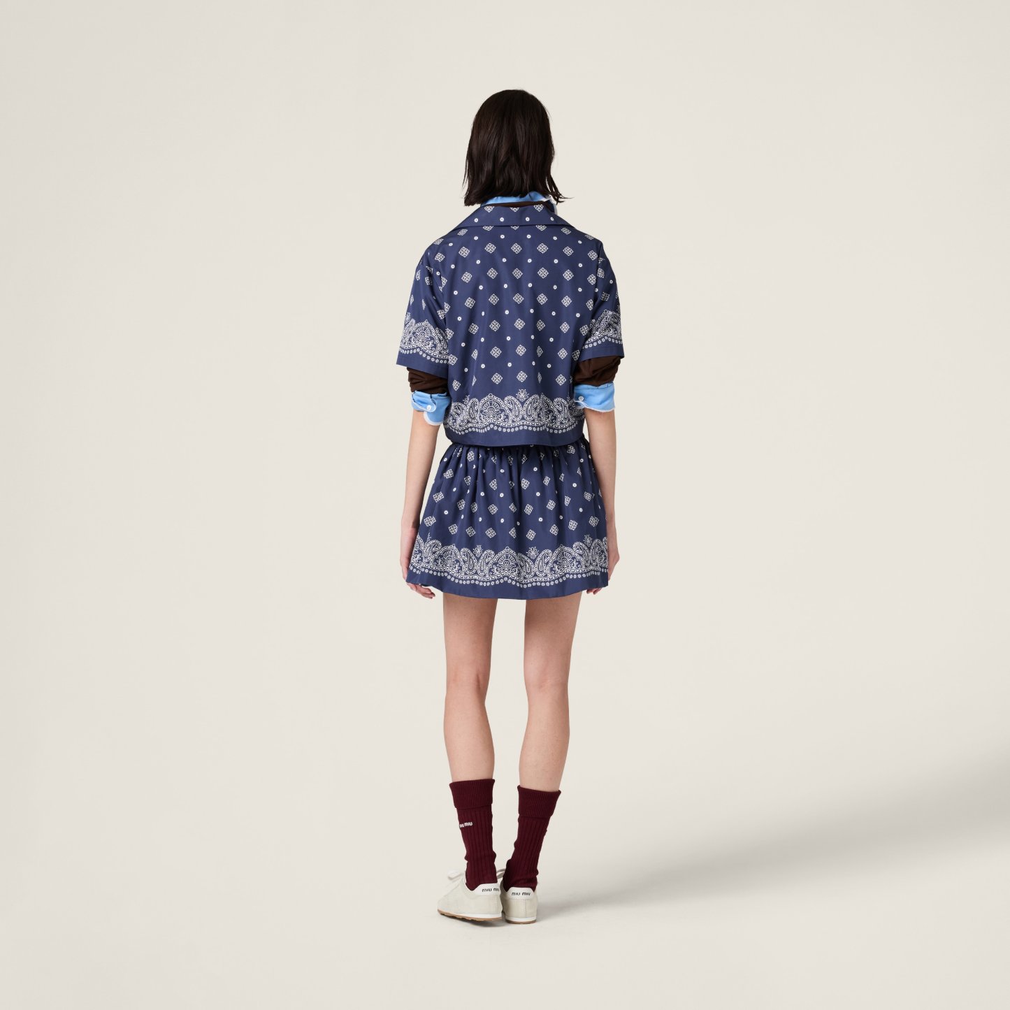 バンダナプリント ポプリン ミニスカート