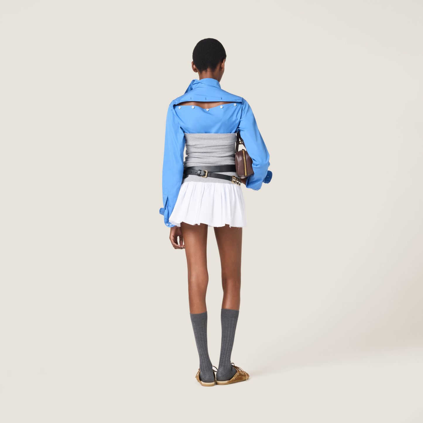 ポプリンとジャージー ミニスカート