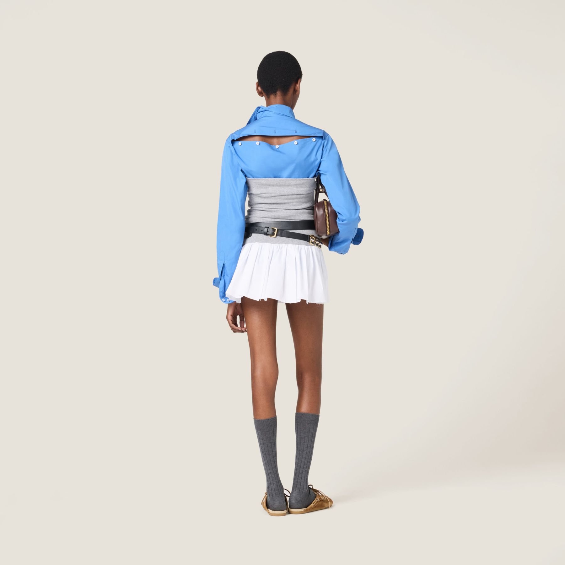 ポプリンとジャージー ミニスカート