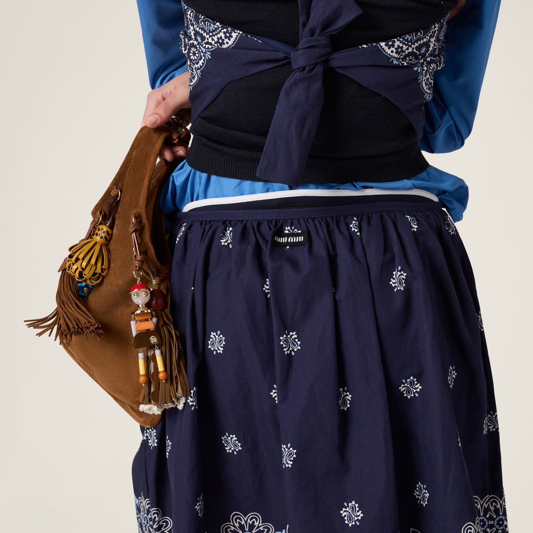 プリント スラブ ポプリン スカート