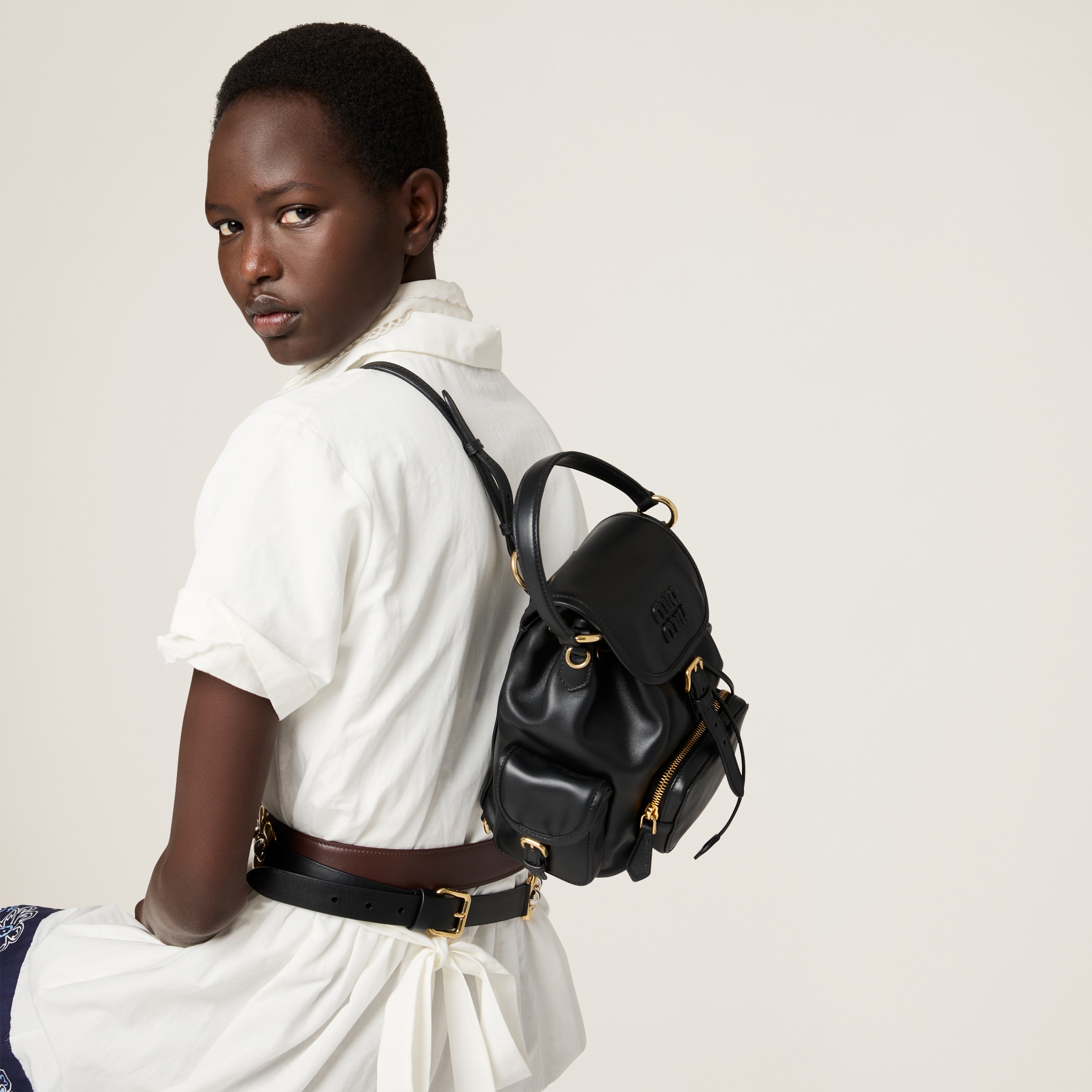 レザー バックパック  サイズ：22cm×18cm×11.5cm