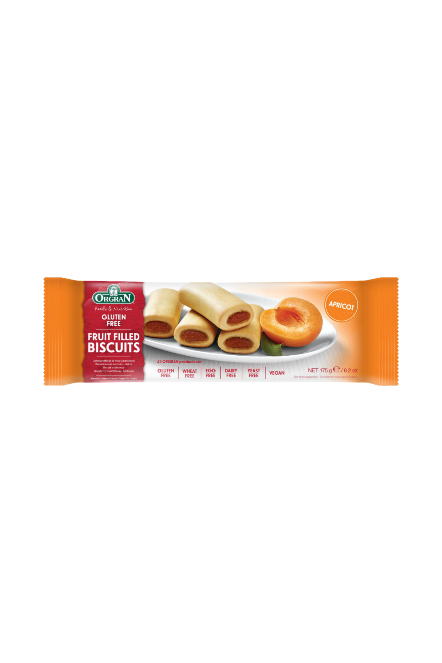 Orgran Gluten Free Apricot Fruit Filled Biscuits (175g)