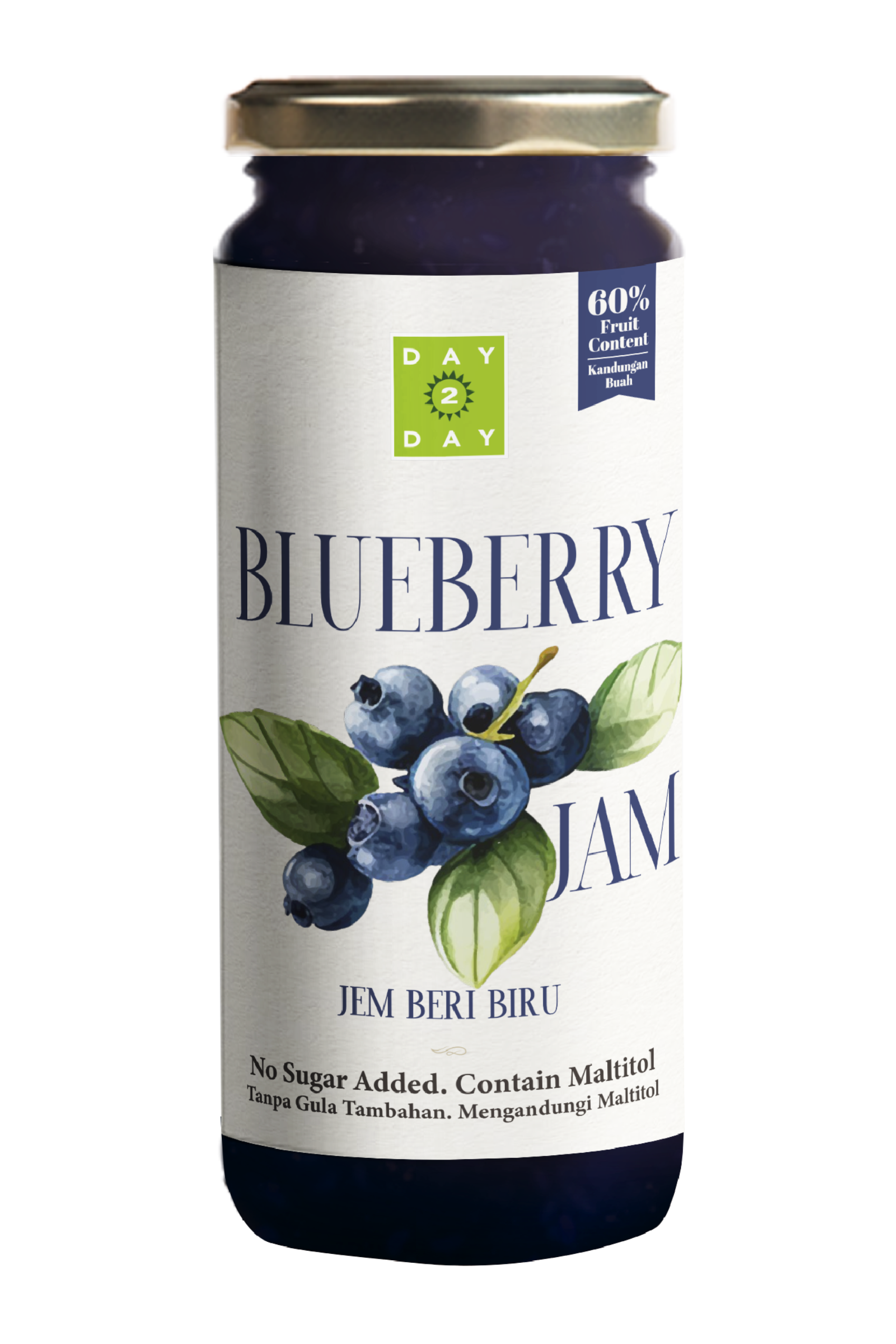 Day 2 Day No Sugar Added - Blueberry Jam 300g 