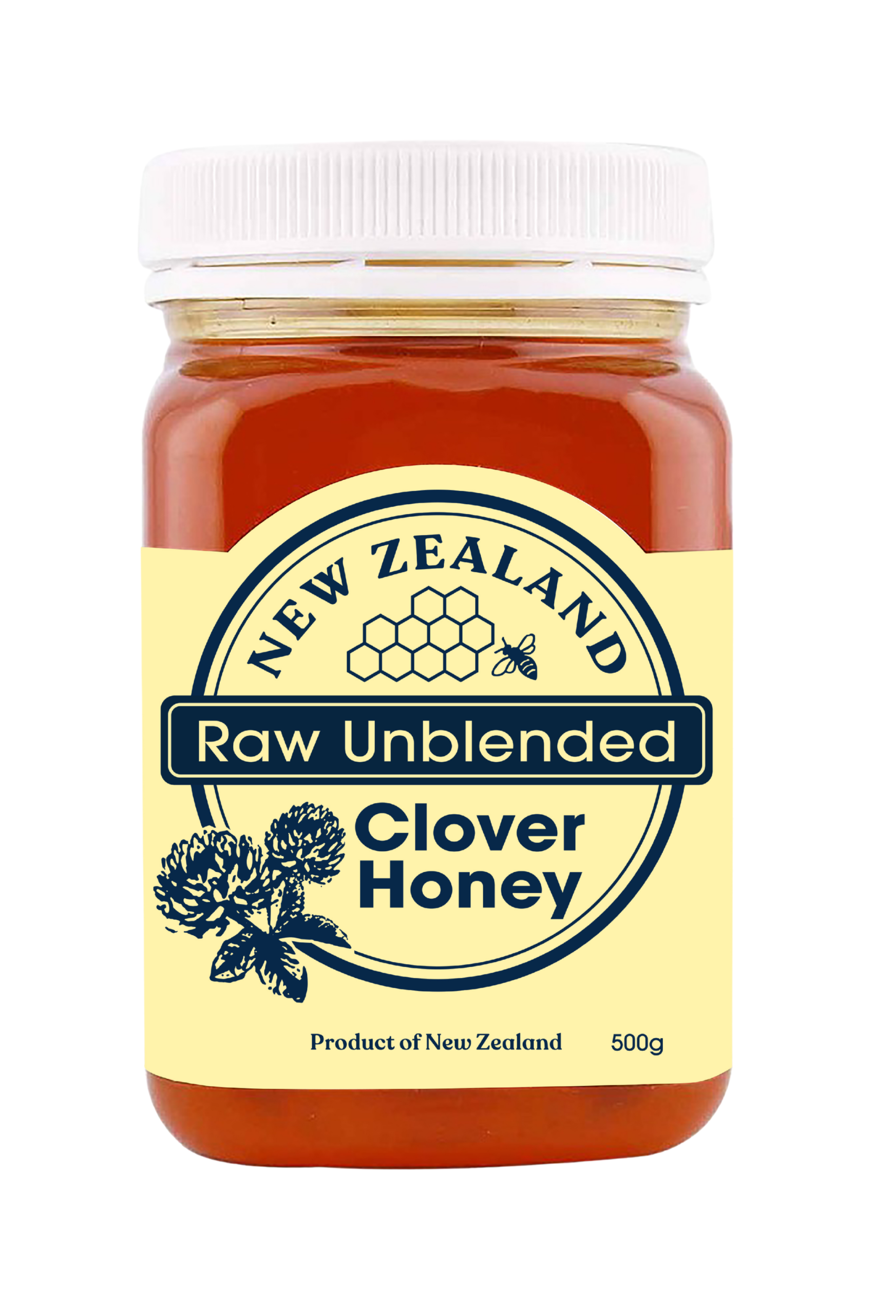 New Zealand Raw Unblended Clover Honey 500g