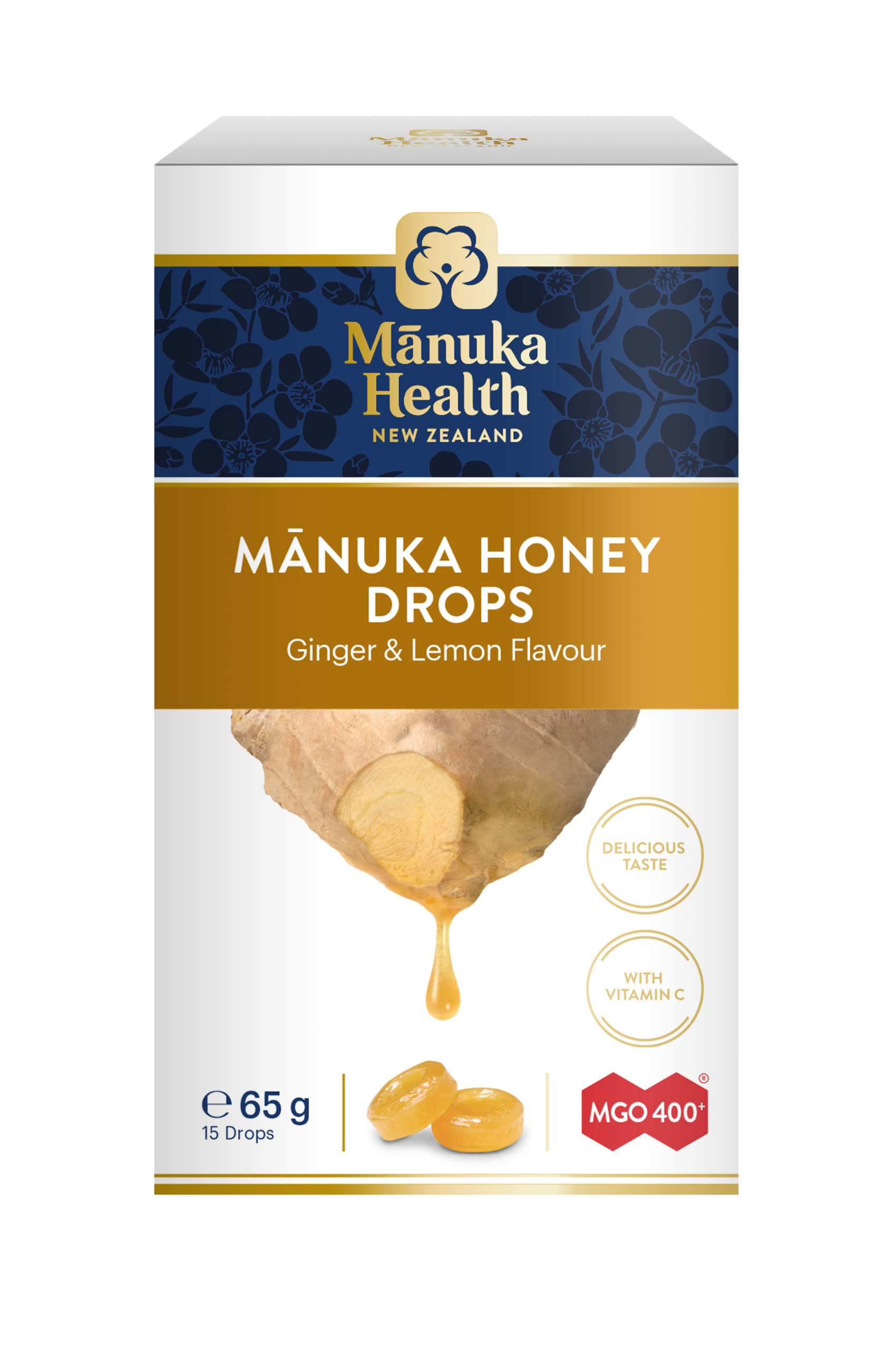 Manuka Health Manuka Drops MGO400+ with Ginger & Lemon 15 Pcs