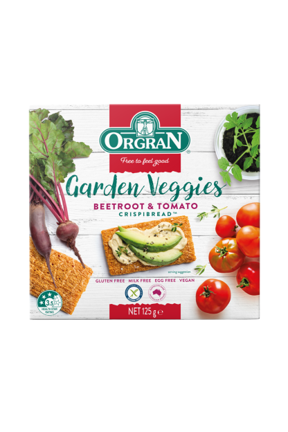 Orgran Gluten Free Garden Veggies Beetroot & Tomato Crispbread 125g
