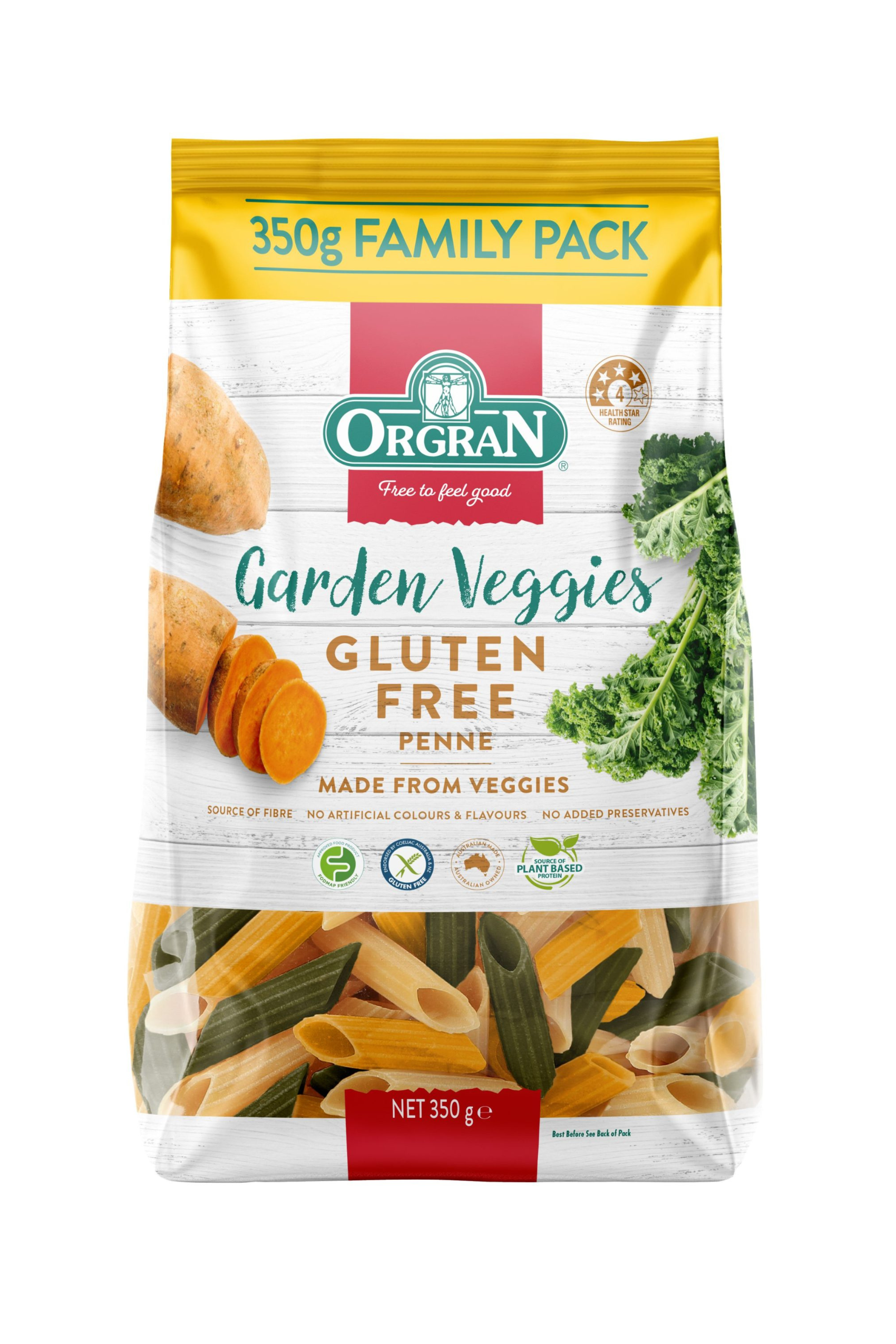 Orgran Gluten Free Garden Veggies Penne Pasta 350g
