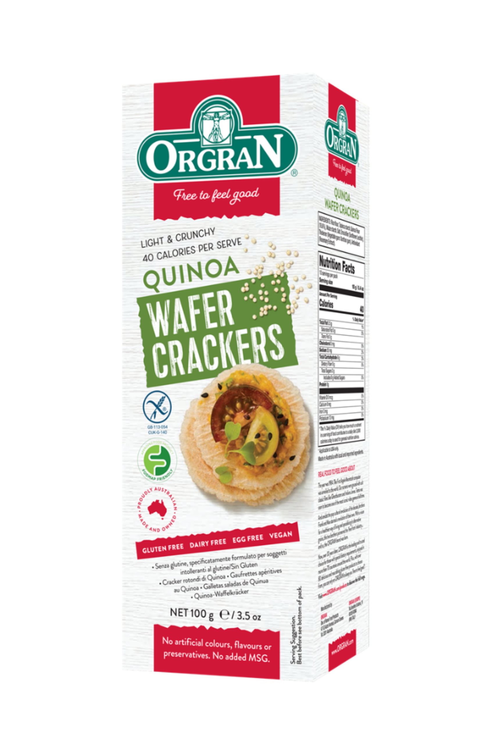 Orgran Gluten Free Multigrain Wafer Cracker with Quinoa 100g