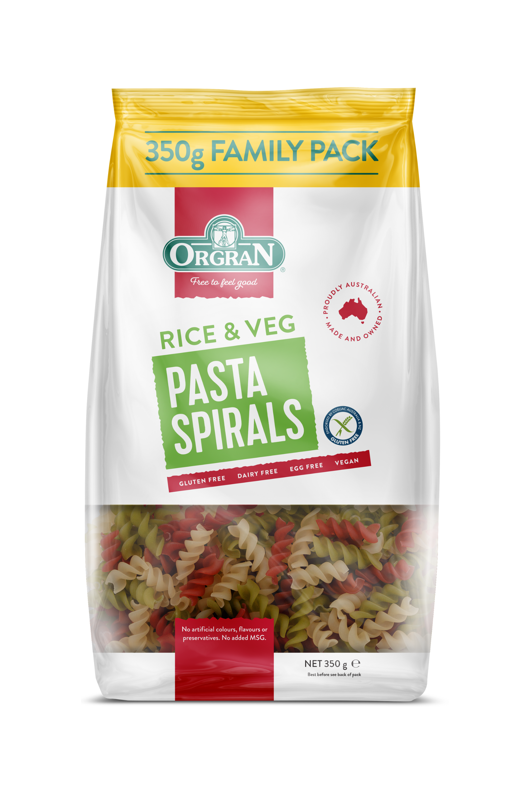 Orgran Gluten Free Rice & Vegetable Pasta Spirals 350g