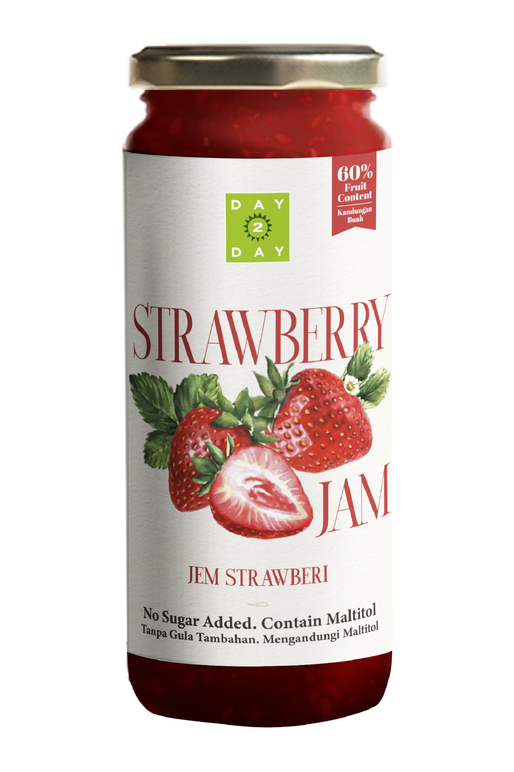 Day 2 Day No Sugar Added - Strawberry 300g 