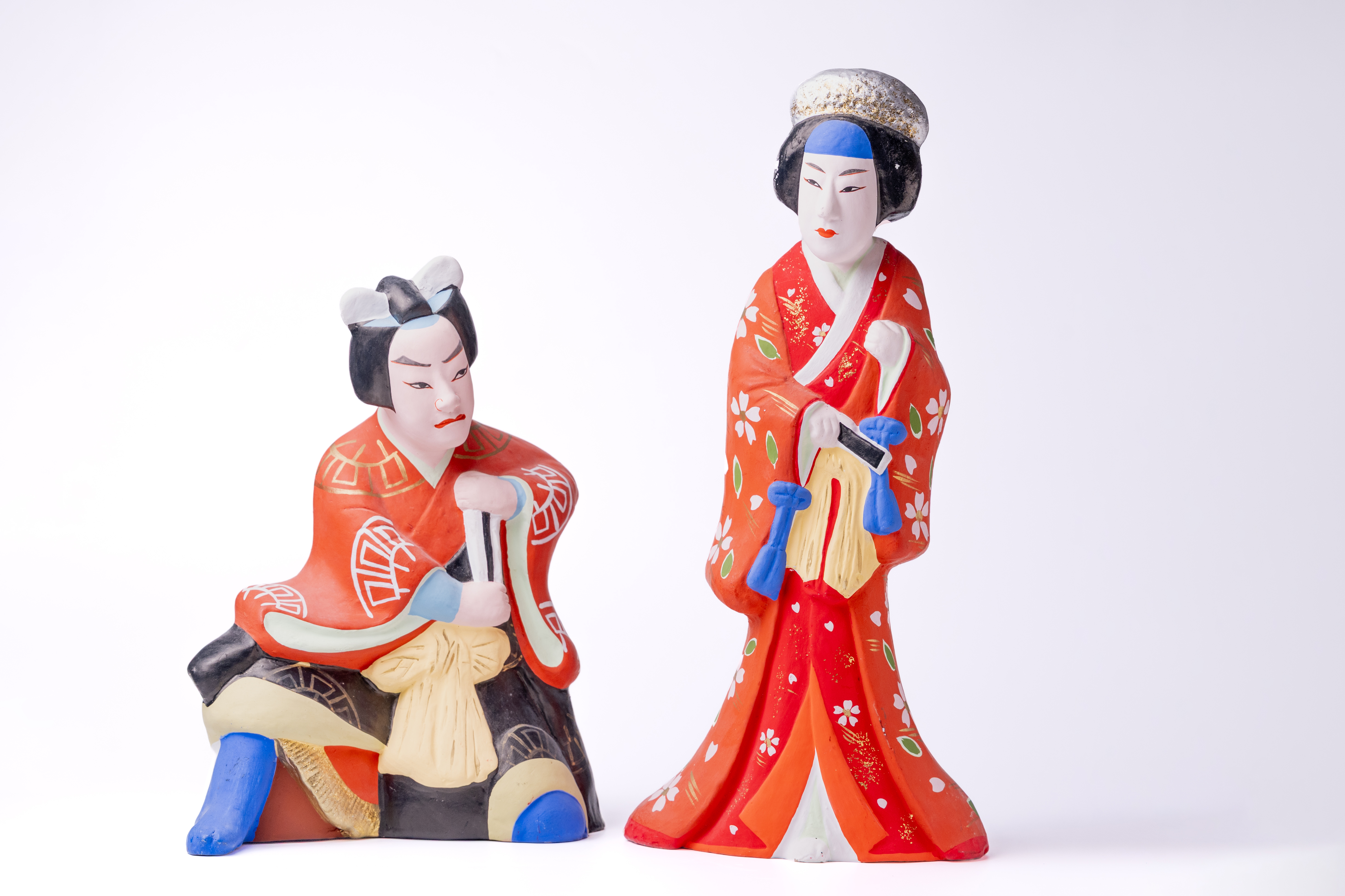 佐土原娃娃 / 佐土原土偶（高度 360mm） 狐忠信・靜御前 〜源自《義經千本櫻》〜 ※限量 1 個
