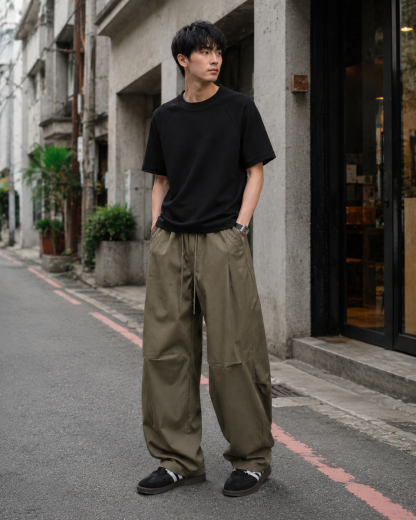HT 「冰美」闊腿傘兵褲 涼感衝鋒褲 ｜復古質感拉滿