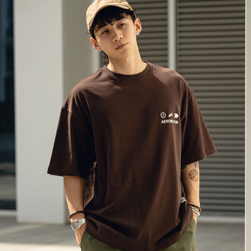 DA 日系純棉T恤 休閒寬鬆短袖 趣味印花 圓領 復古風短袖