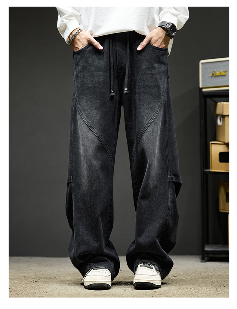 YS 工裝牛仔褲 微喇褲型 寬鬆直筒 多口袋