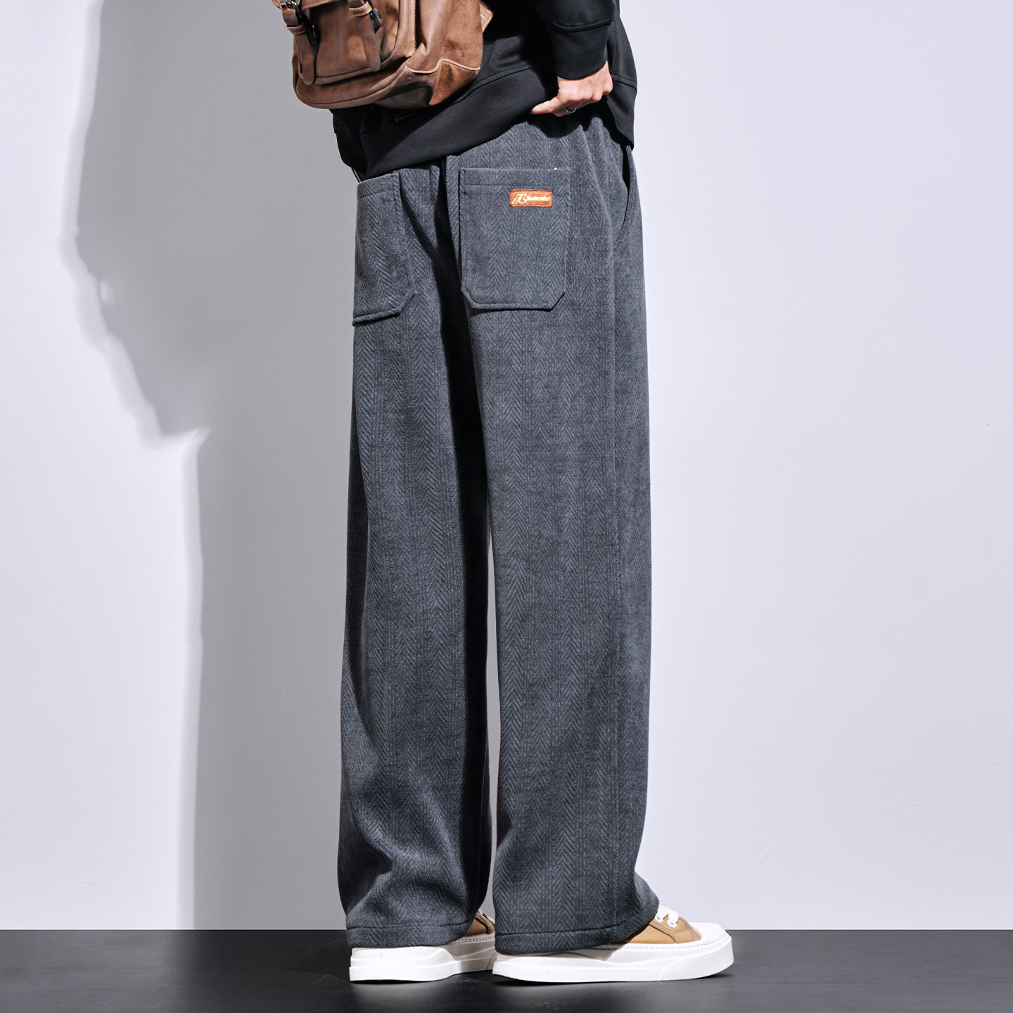 百搭神褲 秋冬燈芯絨長褲 鬆緊腰帶 垂順不褶皺