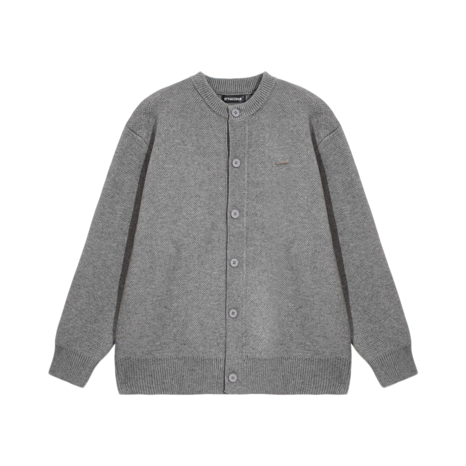 YS 男士毛衣外套 粗針織開衫 棒球領口 休閒慵懶風