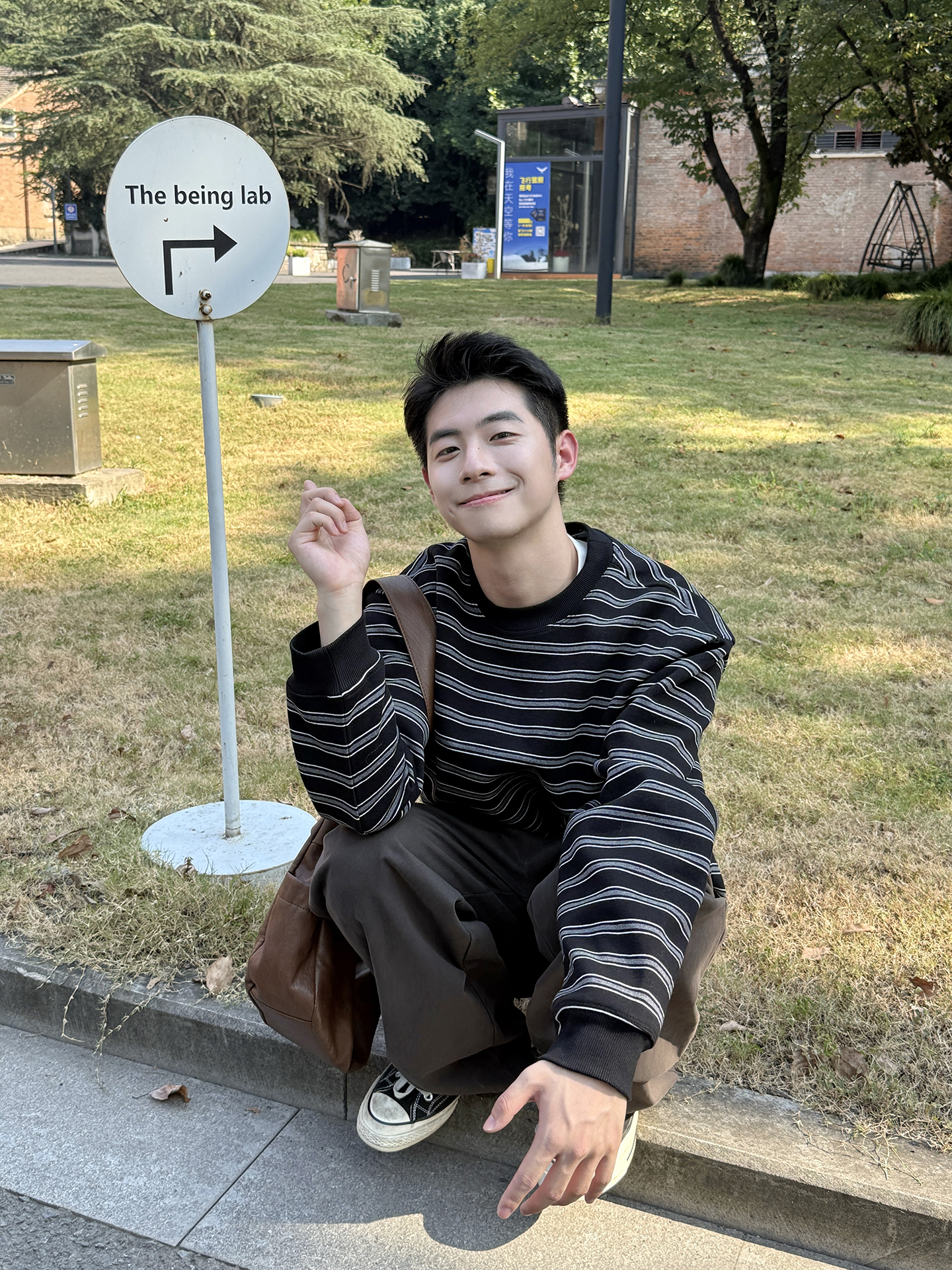 日系 重磅圓領條紋套頭衛衣 休閑寬鬆 經典百搭款