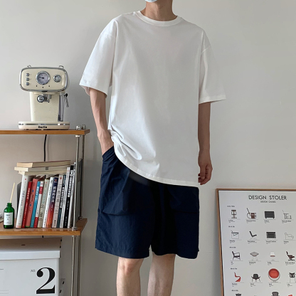 基礎款-重磅圓領T恤 純色純棉 不起球不變形 基礎百搭款