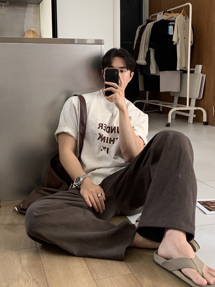 AS 韓版字母TEE 「沈思者」 寬鬆落肩｜休閒百搭