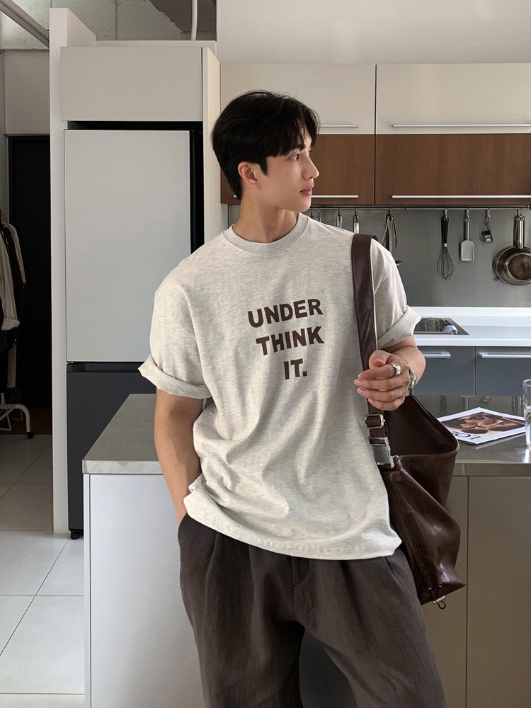 AS 韓版字母TEE 「沈思者」 寬鬆落肩｜休閒百搭