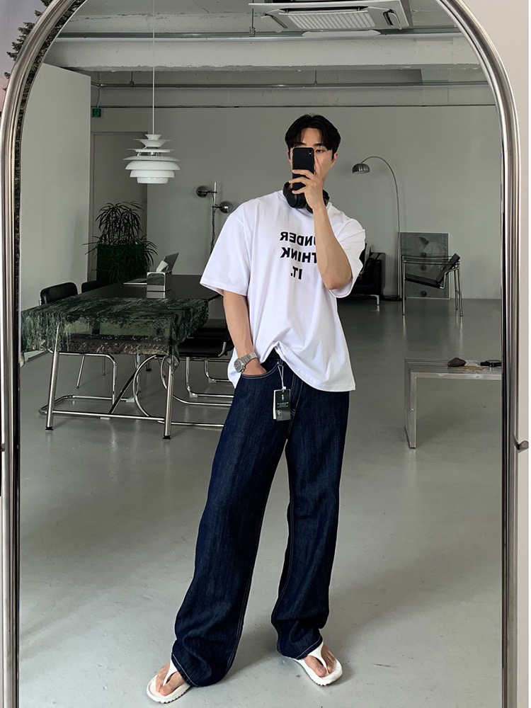 AS 韓版字母TEE 「沈思者」 寬鬆落肩｜休閒百搭