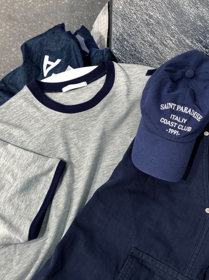 AS 韓版慵懶TEE 簡約拼色 圓領設計｜純棉親膚