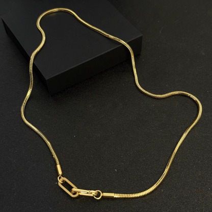 AK 鈦鋼項鍊 男士方釦素鏈 簡約高級百搭 寬2MM