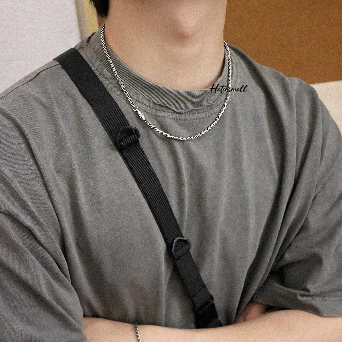 AG 鈦鋼磁吸項鍊 男士龍骨素鏈 簡約高級百搭