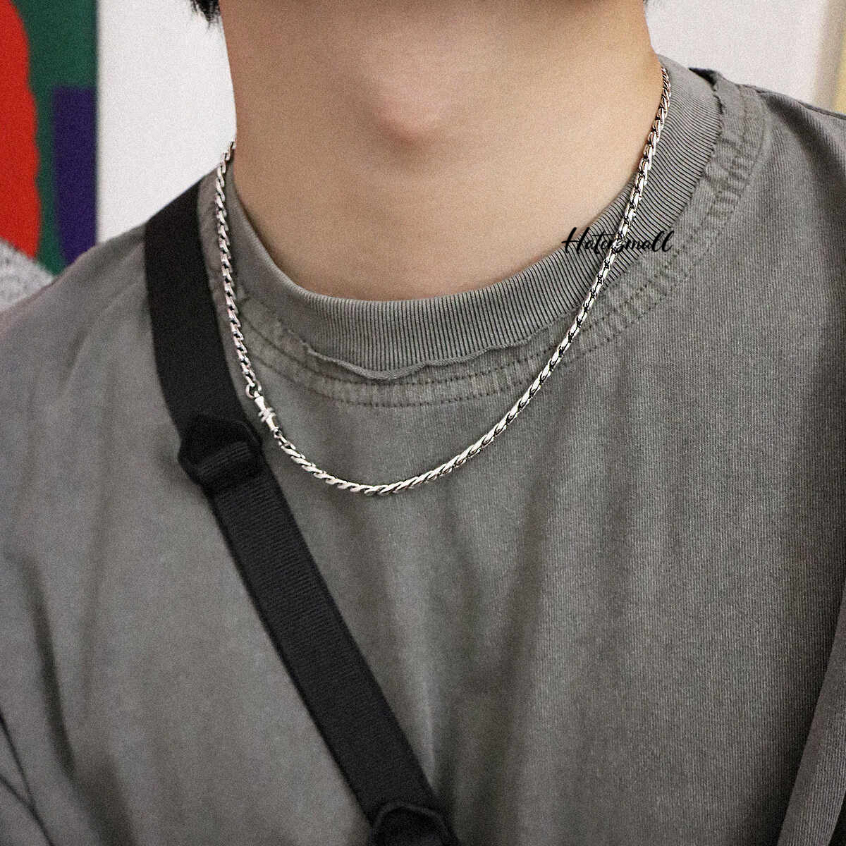 AG 鈦鋼磁吸項鍊 男士龍骨素鏈 簡約高級百搭 