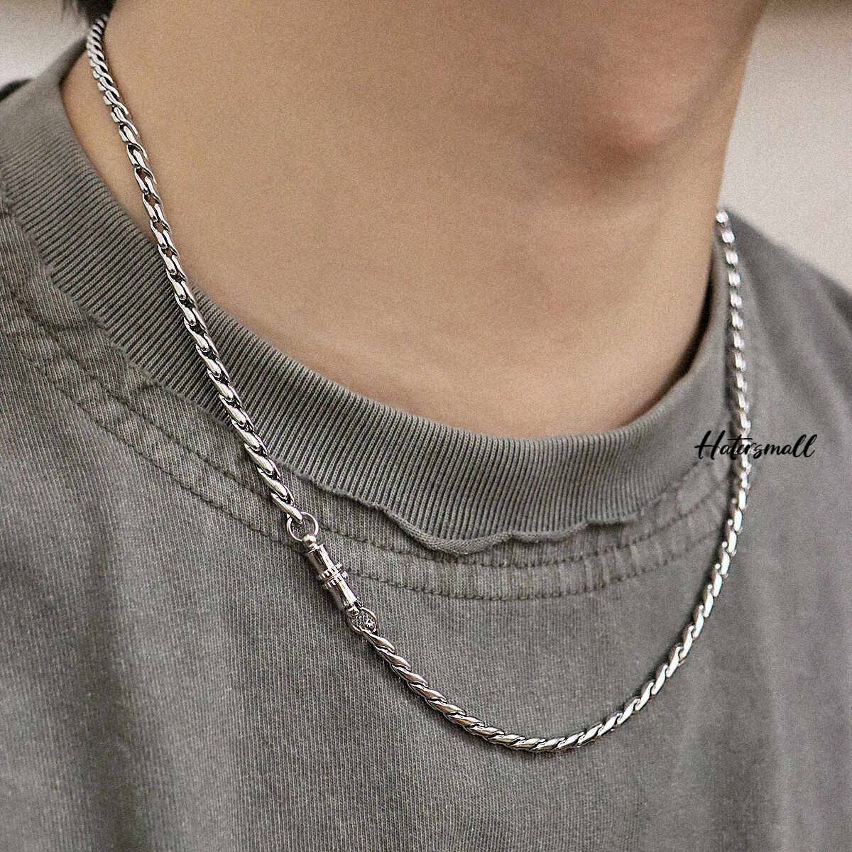 AG 鈦鋼磁吸項鍊 男士龍骨素鏈 簡約高級百搭 