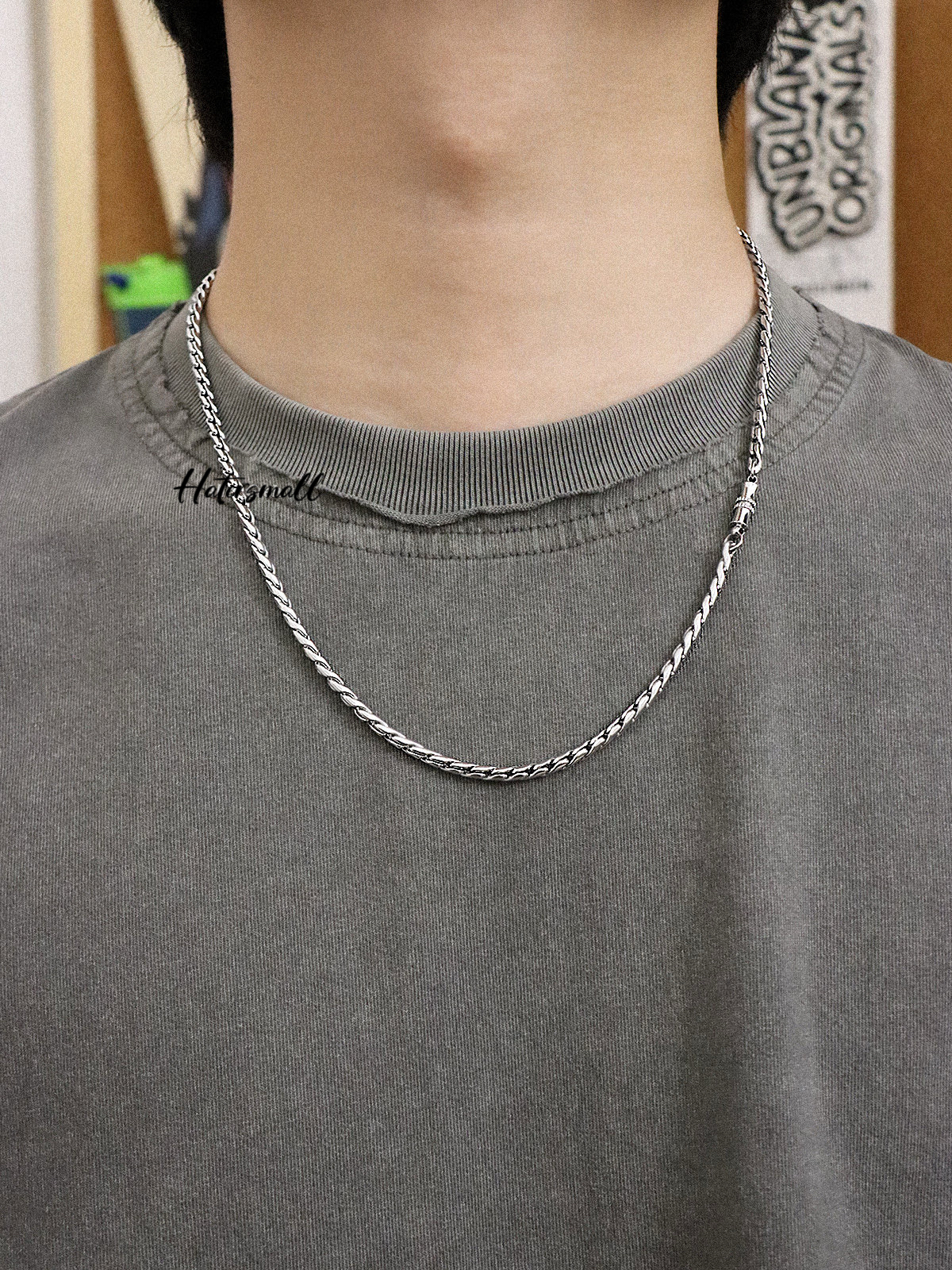 AG 鈦鋼磁吸項鍊 男士龍骨素鏈 簡約高級百搭 