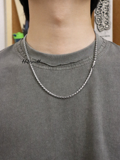 AG 鈦鋼磁吸項鍊 男士龍骨素鏈 簡約高級百搭 