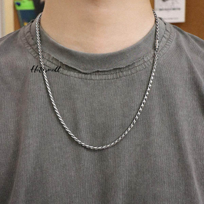 AG 鈦鋼磁吸項鍊 男士龍骨素鏈 簡約高級百搭 