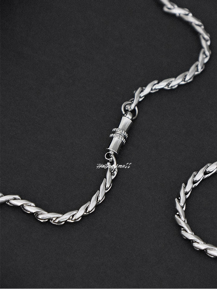 AG 鈦鋼磁吸項鍊 男士龍骨素鏈 簡約高級百搭 