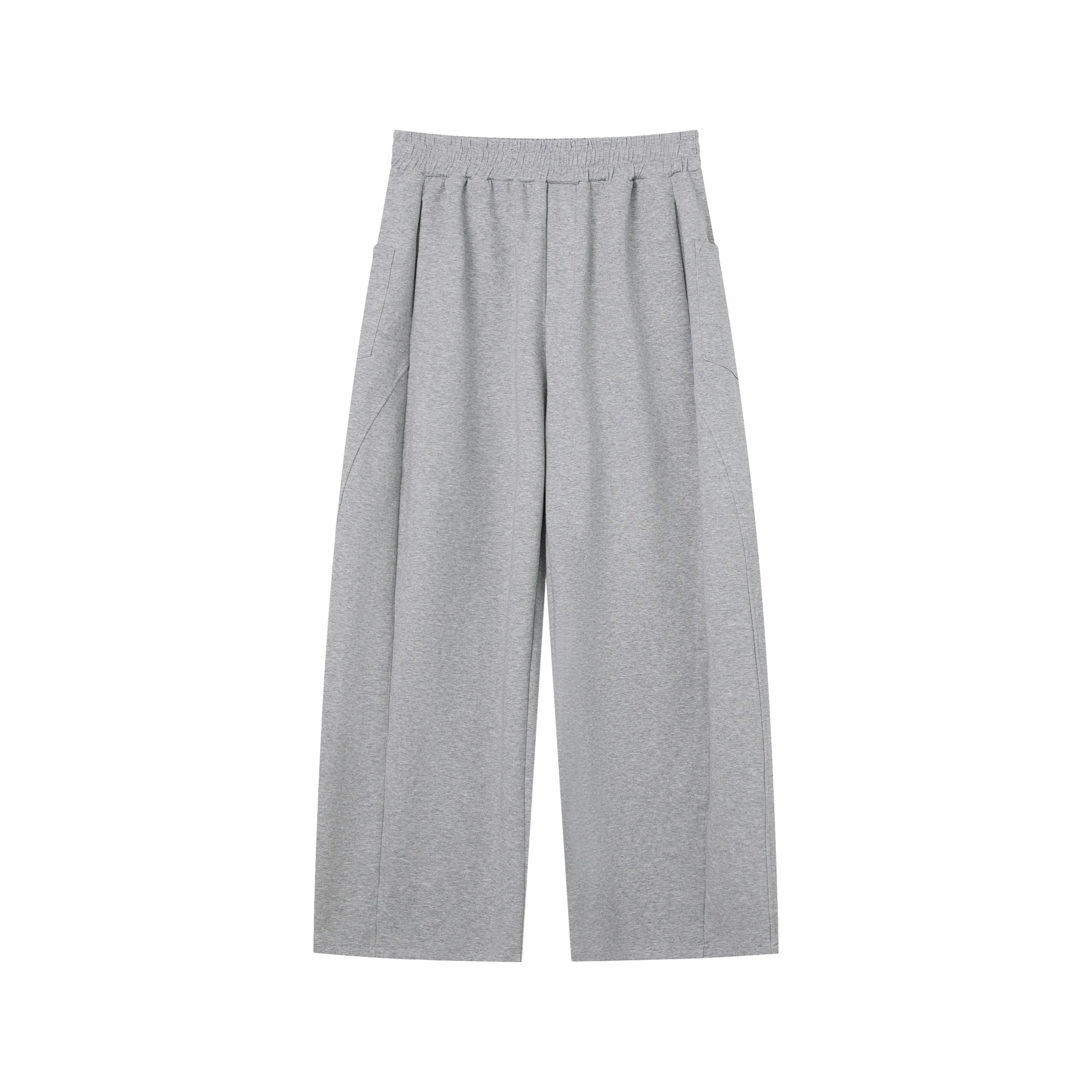 韓版休閒套裝 亨利領 短袖上衣+鬆緊腰休閒長褲｜寬鬆舒適