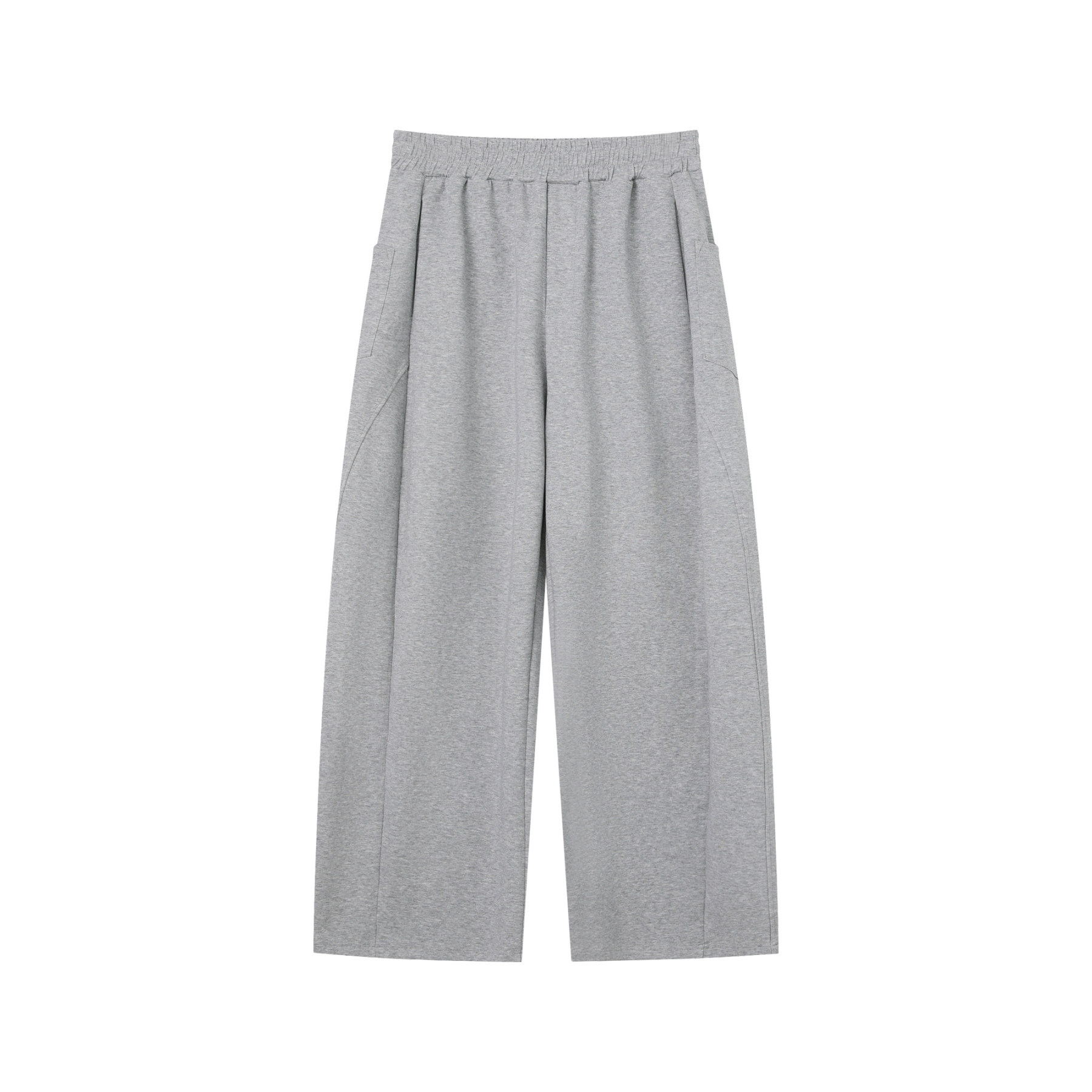 韓版休閒套裝 亨利領 短袖上衣+鬆緊腰休閒長褲｜寬鬆舒適