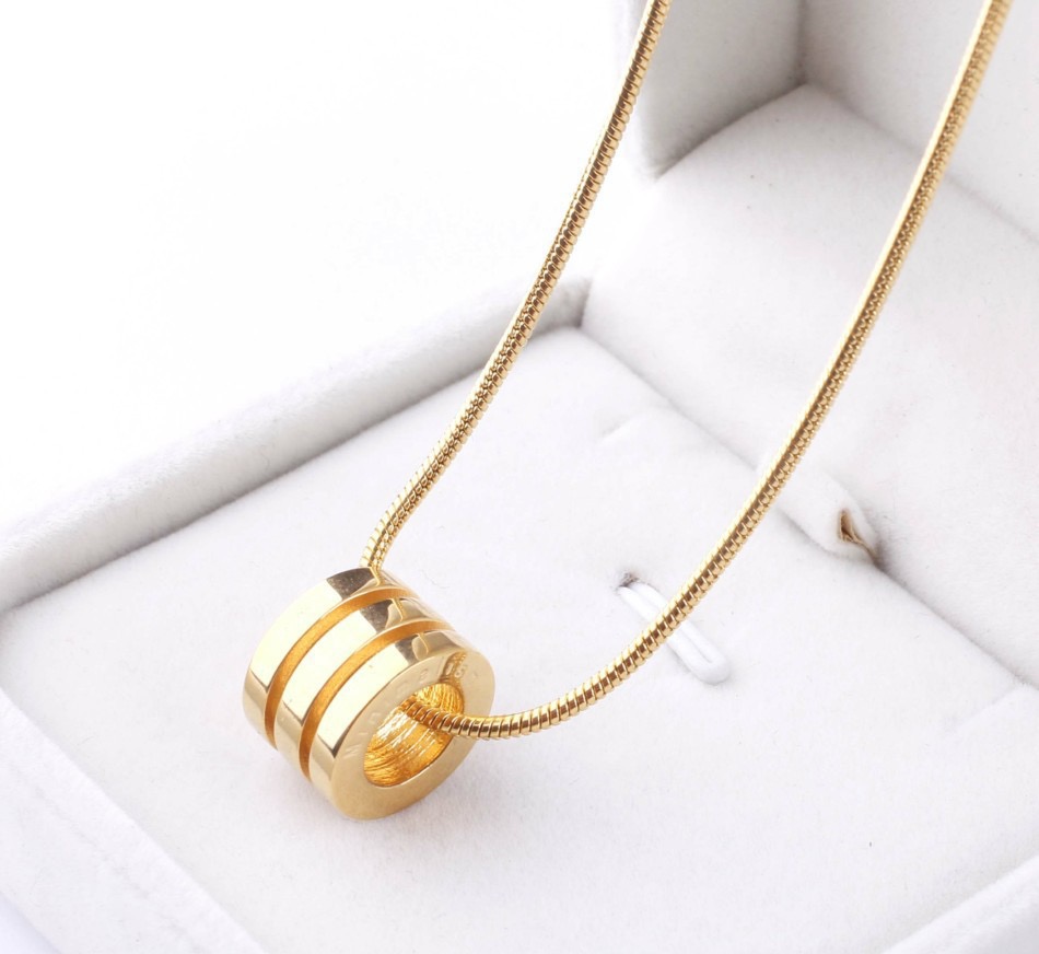 男士三環幻影項鍊 2mm方形蛇骨鏈搭配三環 高級簡約 質感配飾