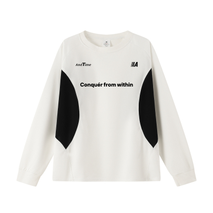 AT 重磅插肩袖拼接長袖 寬鬆訓練服 寬鬆長袖