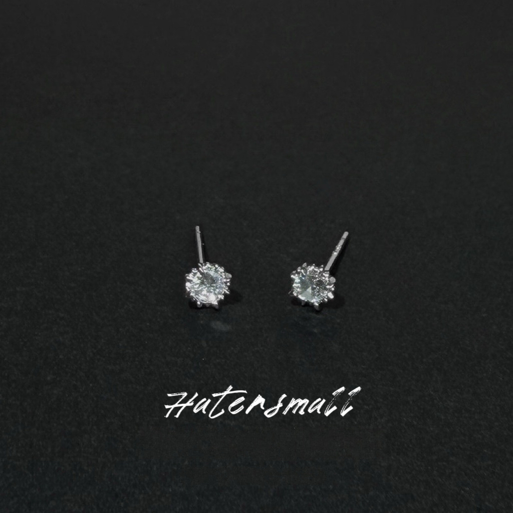 HT 合金鑽石耳釘 螺紋設計 小眾低調男士配飾