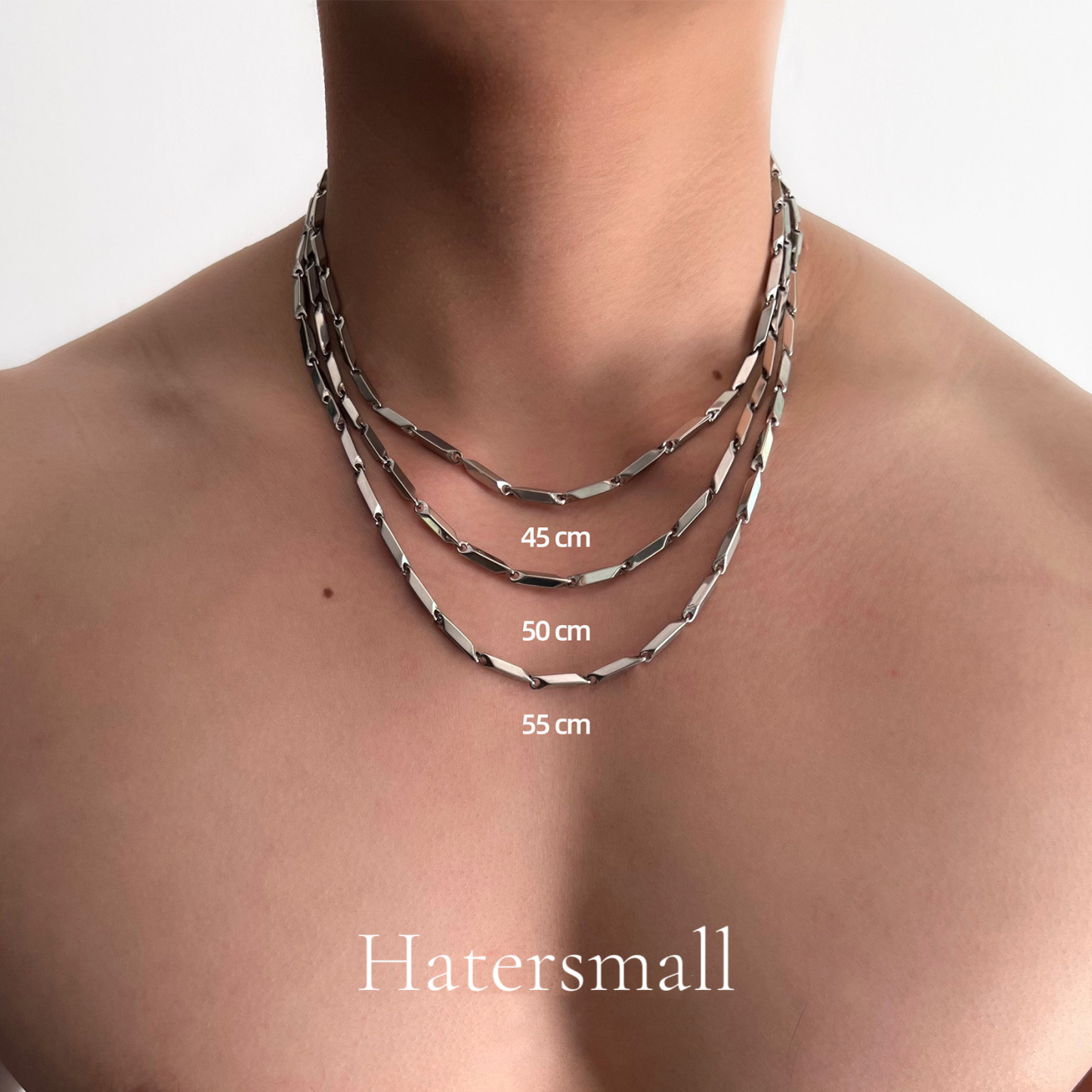 HT男士菱形鎖骨鏈 鈦鋼金屬質感 簡約高級 穿搭配飾｜禮盒裝