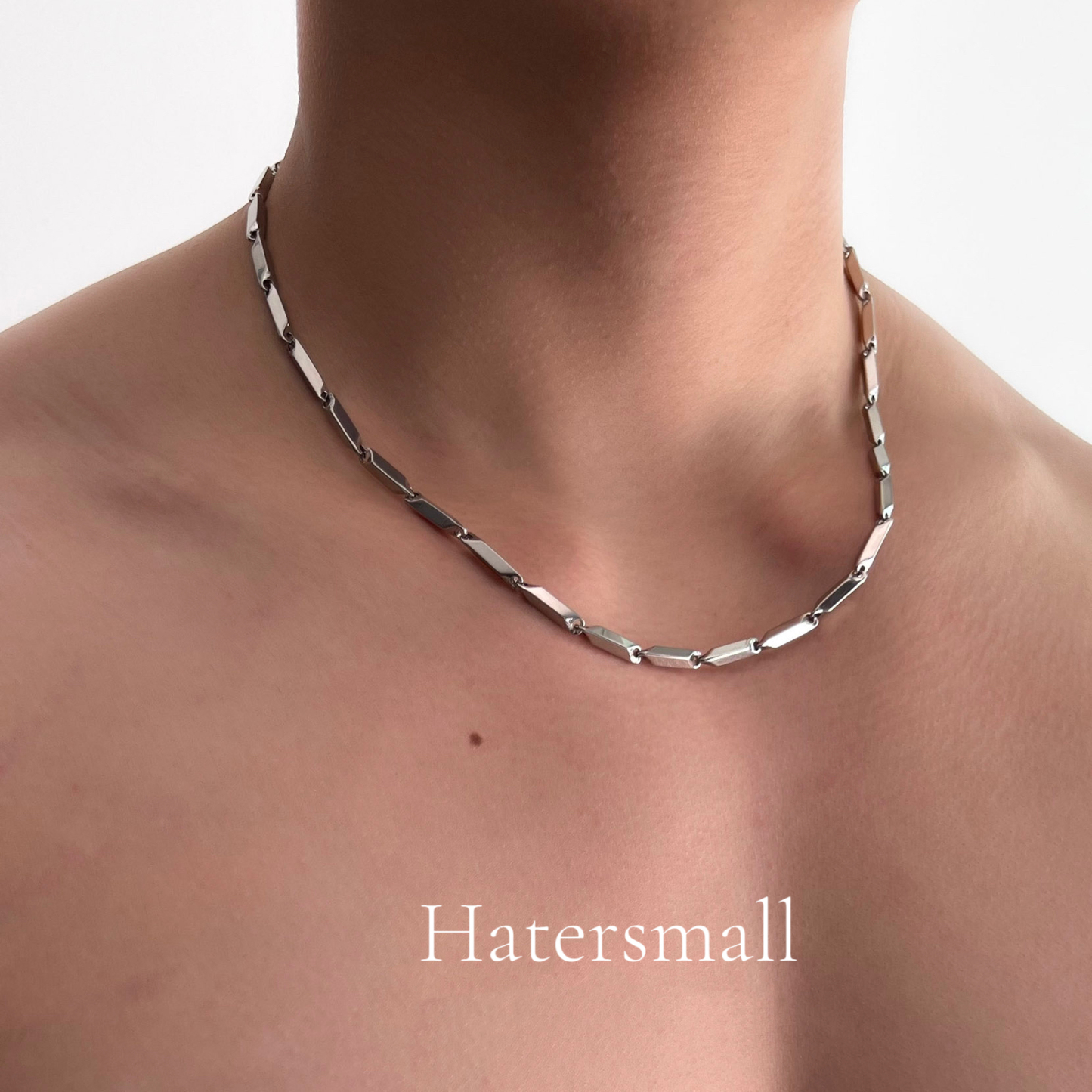 HT男士菱形鎖骨鏈 鈦鋼金屬質感 簡約高級 穿搭配飾｜禮盒裝