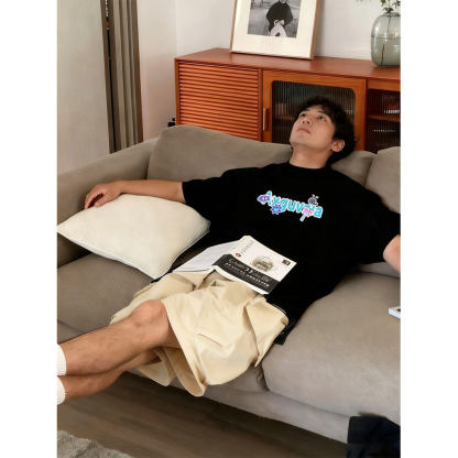 美式潮流 卡通印花 圓領TEE 純棉親膚 重磅260G 寬鬆版型
